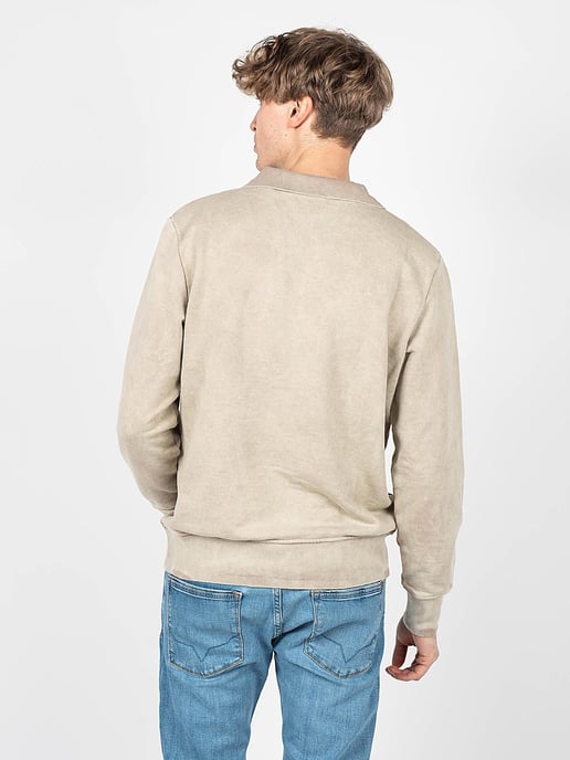Guess Sudadera Polo Collar Hombre Beige - Image 4