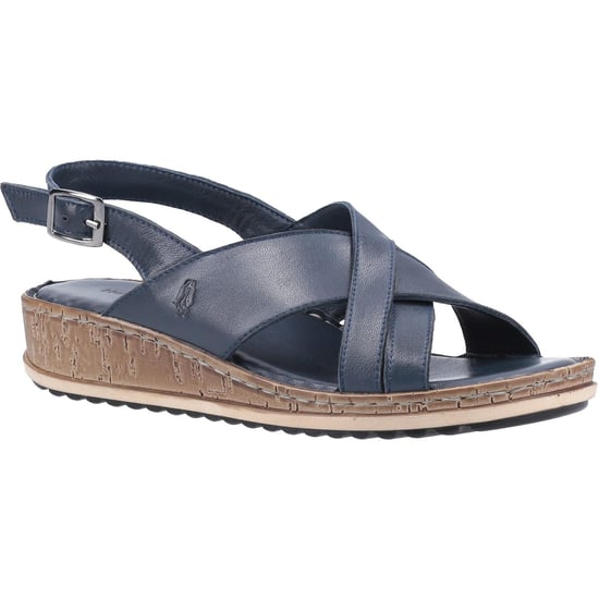 Hush Puppies Womens/Ladies Elena Leather Wedge Sandal (Navy) - Image 1