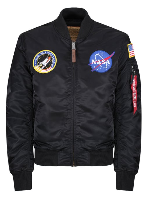 Chaqueta bomber MA-1 VF NASA para hombre de Alpha Industries en negro - Image 2