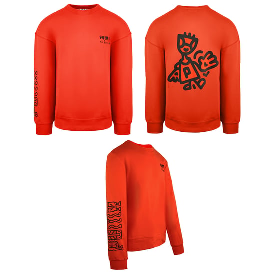 Puma x Mr Doodle Long Sleeve Crew Neck Red Mens Graphic Sweatshirt 598682 20
