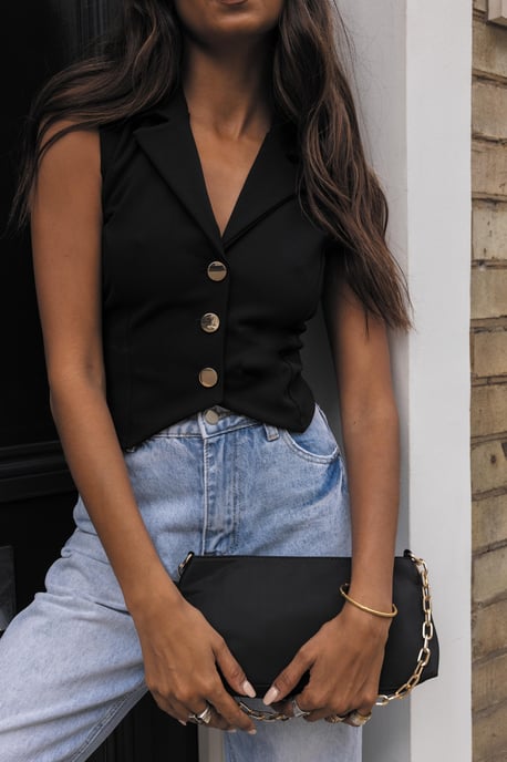 Black Buttoned Waistcoat - Image 5