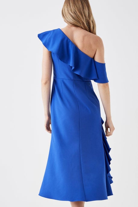 One Shoulder Ruffle Pencil Dress
