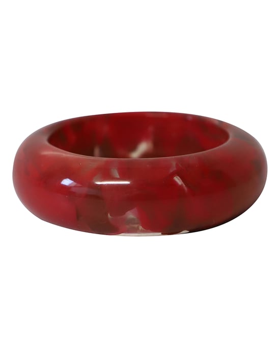 Lanvin Marble Resign Bangle Bracelet in Red and Black Plastic - Image 2