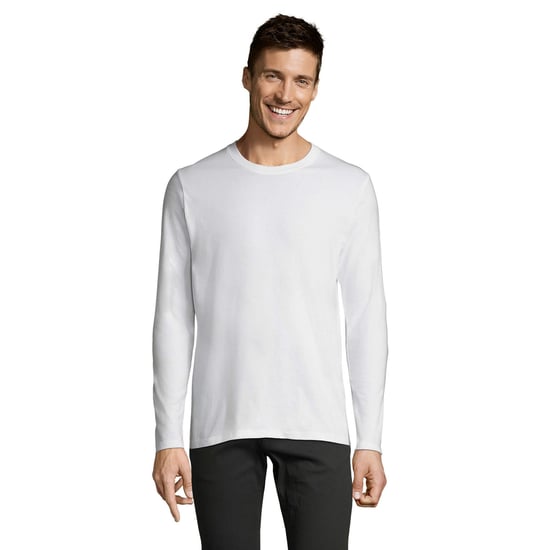 SOLS Mens Imperial Cotton Long-Sleeved T-Shirt (White) - Image 1