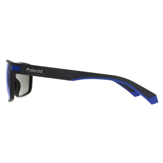 Polaroid Rectángulo Masculino Negro Mate Azul Espejo Azul Polarizado - Image 3