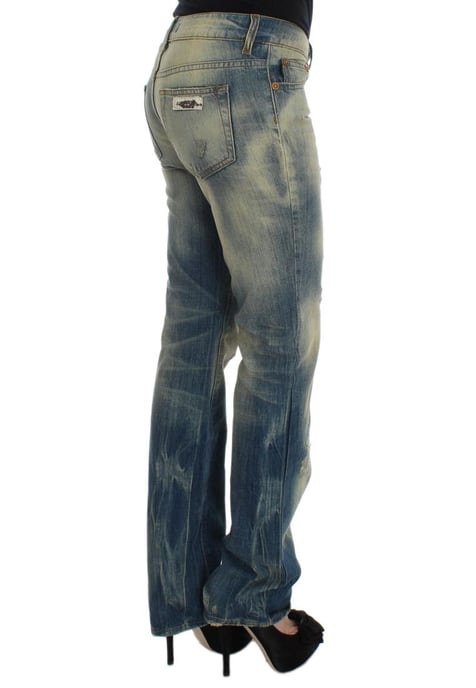 Jeans Bootcut Slim Fit de Algodón Lavado Azul para Mujer Cavalli - Image 4
