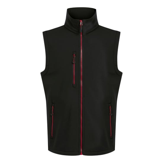 Regatta Mens Navigate Softshell 2 Layer Body Warmer (Black/Classic Red)
