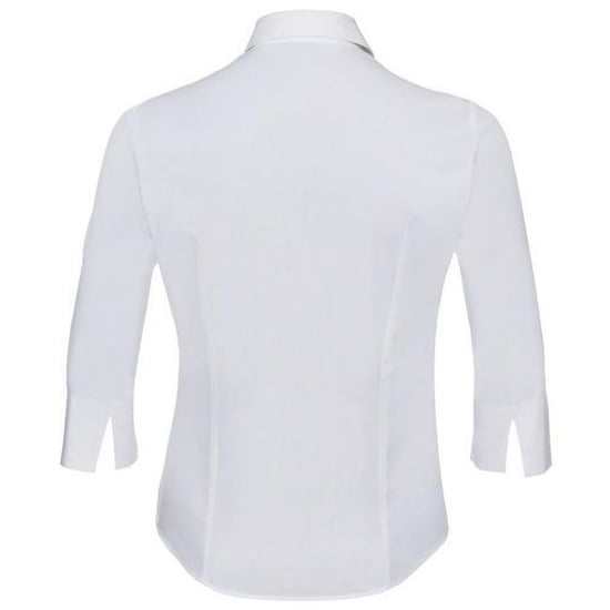 Russell Collection Ladies/Womens 3/4 Sleeve Easy Care Fitted Shirt (White) - Image 2