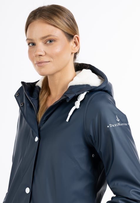DreiMaster Maritim rain jacket with woven fur lining drymaster - Image 3