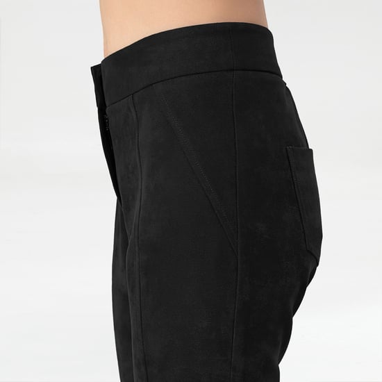 Slim pants structured in stretch suede - Image 5