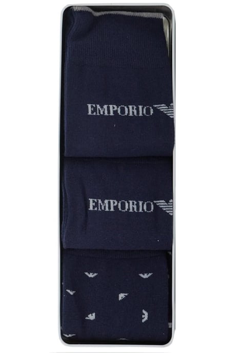 Emporio Armani Set de Regalo de 3 Pares de Calcetines para Hombre en Azul Marino - Image 4