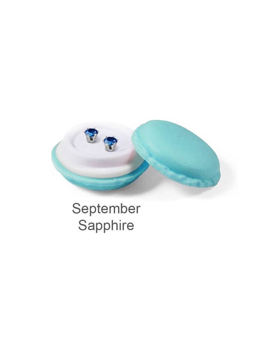 Pendientes de septiembre con piedra de nacimiento - Plata y azul marino - Image 4