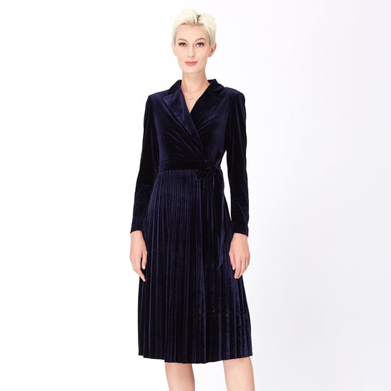 Velvet wrap effect dress - Image 1