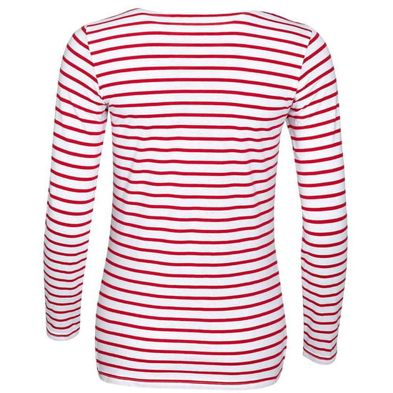 SOLS Womens/Ladies Marine Striped Long-Sleeved T-Shirt (White/Red) - Image 2
