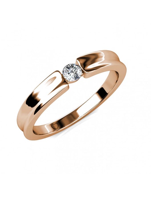 Anillo Simplicity - Oro rosa y cristal - Image 1