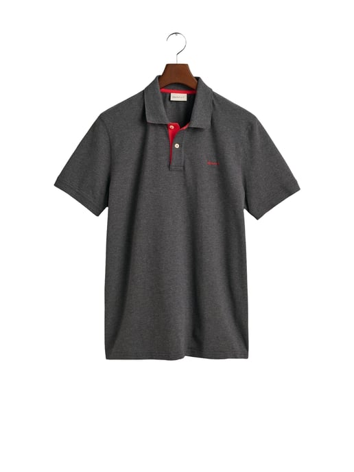 Gant Regular Fit Contrast Pique Rugger Polo Gris - Image 5
