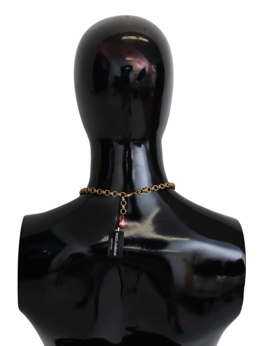 Collar de oro de latón con colgante de fruta, flor y cristal DG logo de Dolce & Gabbana para mujer - Image 2