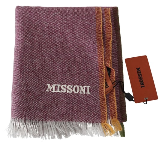 Missoni Men's Maroon 100% Cashmere Unisex Wrap Scarf - Image 4