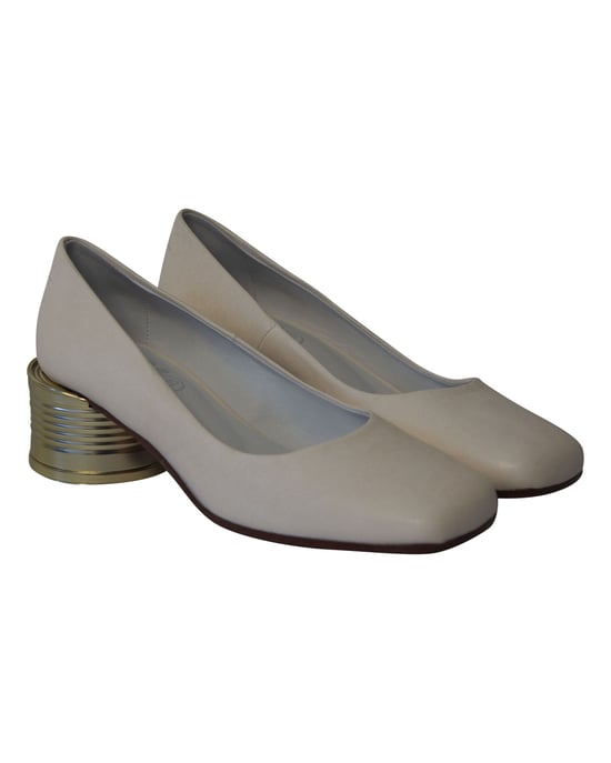 Maison Margiela Tin Can Heel Pumps in White Leather - Image 3