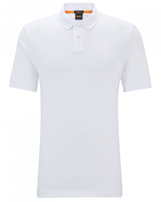BOSS Orange Camisa Polo Slim Fit de Algodón Stretch para Hombre con Parche de Logo NOS - Image 1
