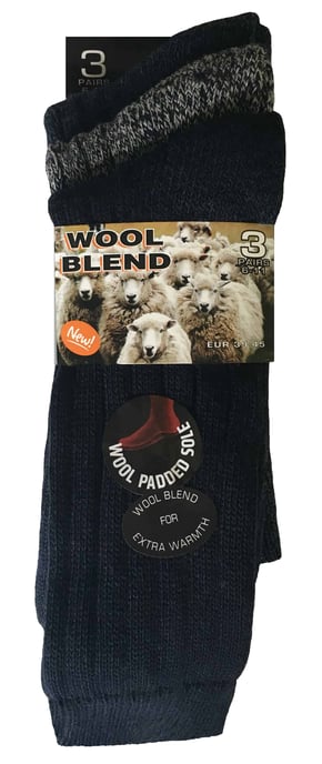 3 Pares de Calcetines de Senderismo para Hombre con Suela Acolchada de Lana para Botas - Image 2