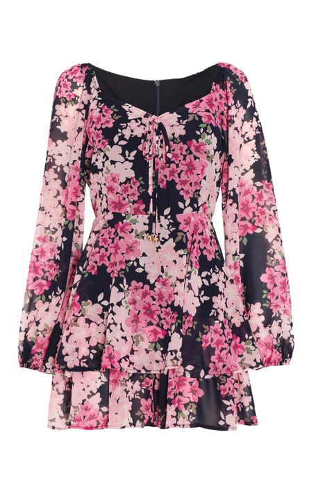 Pink Floral Tiered Playsuit