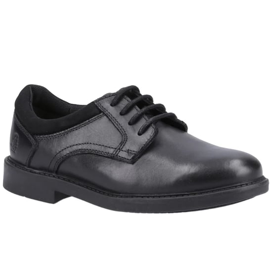 Hush Puppies Boys Tommy Leather School Shoes (Black) - Image 4
