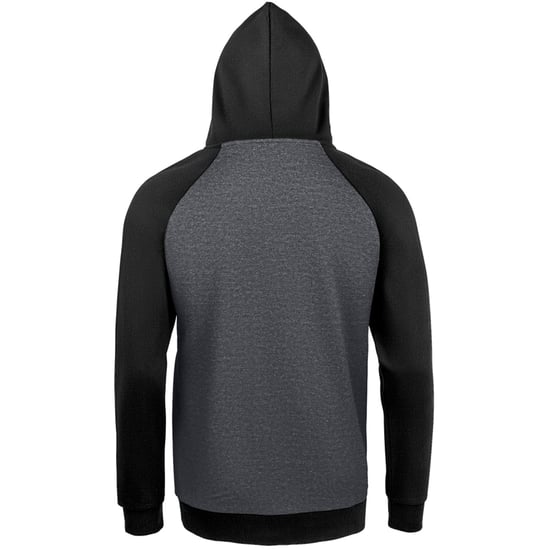 SOLS Unisex Seattle Contrast Raglan Hoodie (Charcoal Marl/Black) - Image 2