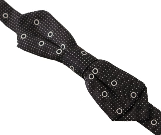 Corbata Papillon para Hombre de Seda 100% con Lunares Blancos y Negros de Dolce & Gabbana - Image 2