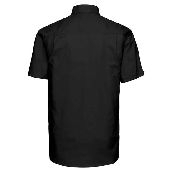 Russell Collection Mens Classic Oxford Short-Sleeved Shirt (Black) - Image 2