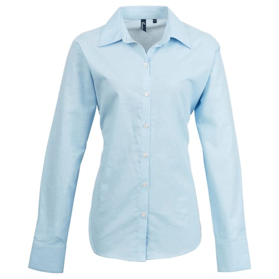 Premier Womens/Ladies Signature Oxford Long-Sleeved Shirt (Light Blue) - Image 1