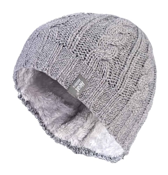 Gorro térmico de invierno para mujer con forro polar y punto por cable - Image 1