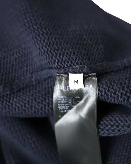 Balenciaga Oversized Embroidered College Logo Crewneck in Navy Blue Cotton - Image 5