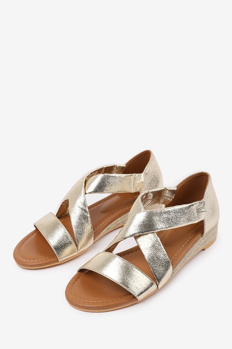 Wheres That From Womens 'Hummingbird' Low Wedge Shoes With Cross Over Strap