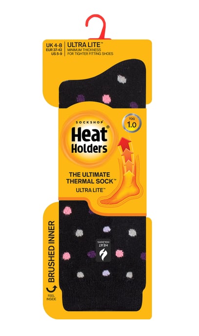 Heat Holders - Calcetines térmicos de mujer Ultra Lite con diseño de hilo interior cepillado - Negro/Morado (Nicosia) - Image 2
