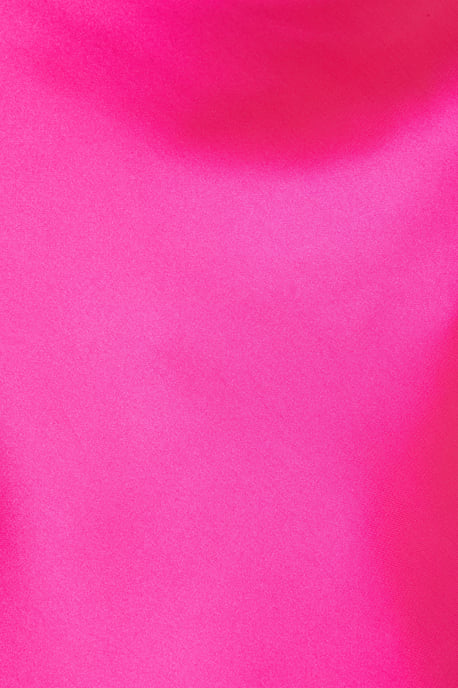 Hot Pink Satin Slip Midi Dress
