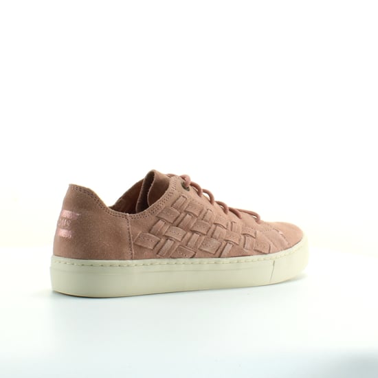 Toms Lenox Bloom Basketweave Pink Leather Womens Lace Up Trainers 10011818