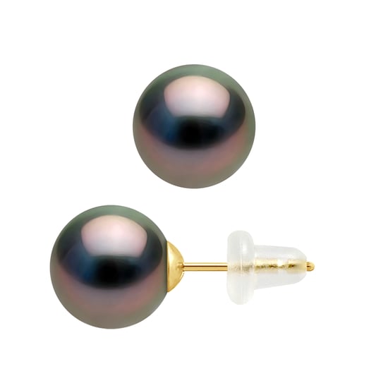 DIADEMA - Earrings - Yellow Gold and Real Tahitian Pearls