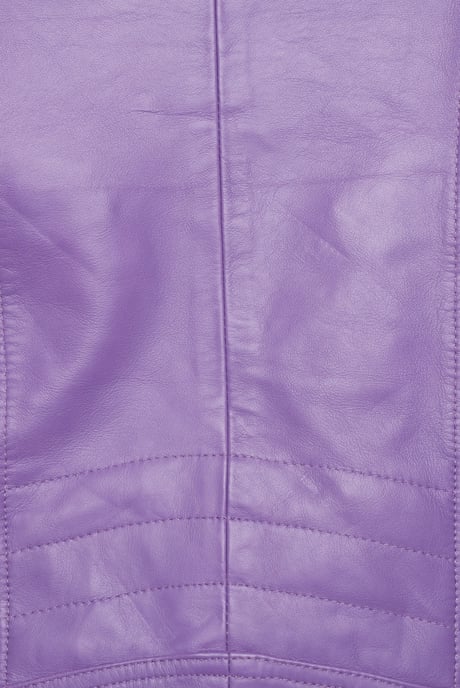 Pelle D’annata Ladies Real Leather Biker Jacket in Purple