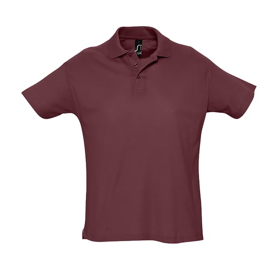 SOLS Mens Summer II Pique Short Sleeve Polo Shirt (Burgundy) - Image 1