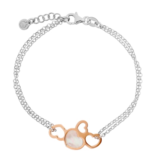 Orphelia 'Maliya' Women's 925 Sterling Silver Bracelet - Silver/Rose ZA-7388 - Image 1