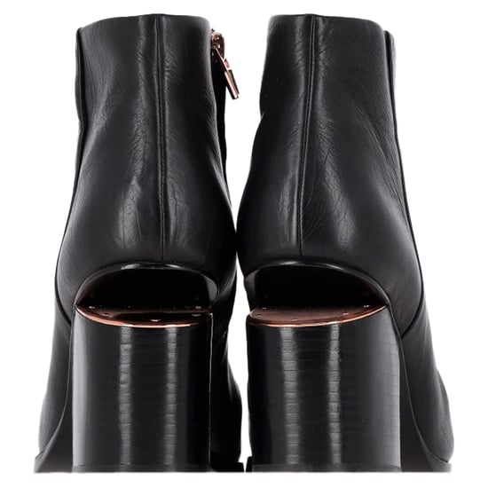 Alexander Wang Gabi Cutout Heel Ankle Boots in Black Leather - Image 5