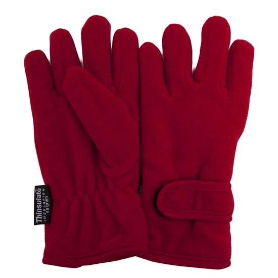 FLOSO Girls Childrens/Kids Plain Thermal Thinsulate Fleece Gloves (3M 40g) (Red) - Image 1