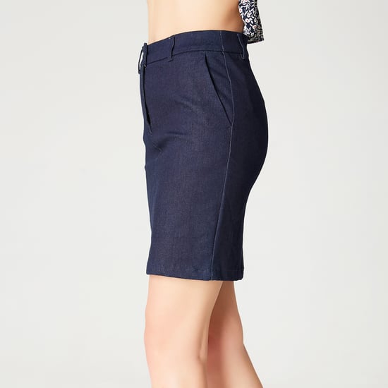Short skirt in stretch denim - Image 3