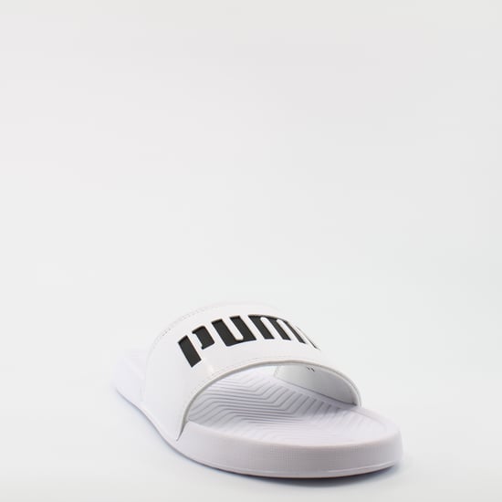 Puma Popcat Patent Womens White Sliders