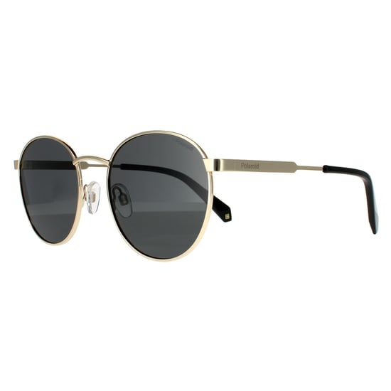 Gafas de sol polarizadas Polaroid redondas unisex color oro y gris - Image 2