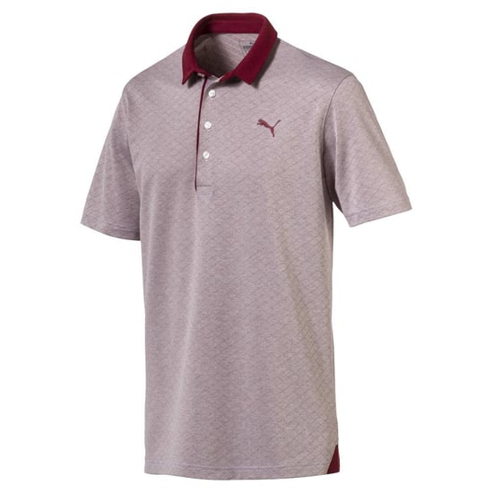 Puma Diamond Jaquard Burgundy Performance Fit Mens Golf Polo Shirt 576125 03