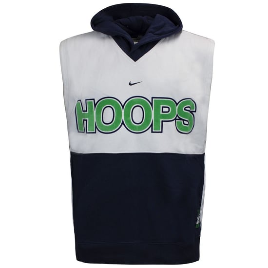 Nike HOOPS Logo Sleeveless Navy Blue White Mens Hooded Vest 137685 451