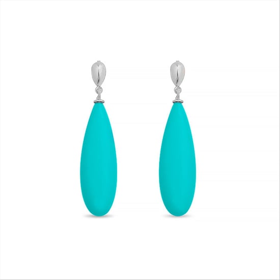 Luxenter adak earrings made of 925 sterling silver and turquoise rhodium plated finish