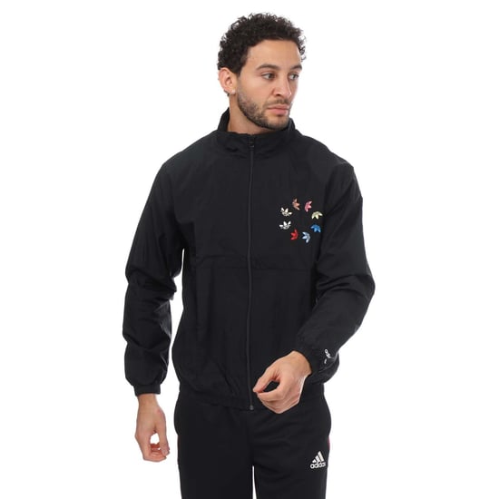 Men's adidas Originals Adicolor Shattered Trefoil Track Top in Black